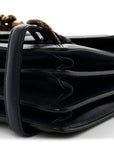 French Calfskin Intrecciato City Knot Bag Sapphire