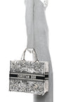 Canvas Embroidered Zodiac Book Tote Latte Multicolor