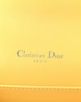 Calfskin Satin Bead Embroidery Lady D1OR Clutch Gold Yellow