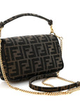 Fabric Jacquard FF 1974 Mini Baguette Tobacco Moro Black