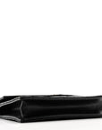 Grain De Poudre Matelasse Chevron Monogram Envelope Chain Wallet Black