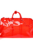 PVC Monogram Keepall Bandouliere 50 Grenadine Red
