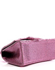 Strass Suede Hourglass Top Handle Bag XS Pink