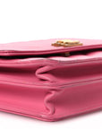Lambskin Quilted Boy Square Wallet on Chain WOC Pink