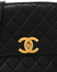 Lambskin Quilted Medium Single Flap Black