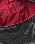Aged Calfskin Quilted Large Gabrielle Hobo Black