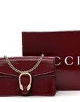 Crinkled Patent Mini Dionysus Shoulder Bag Rosso Ancora Red