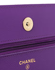 Caviar Quilted Wallet On Chain WOC Purple