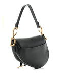 Grained Calfskin Saddle Bag Black