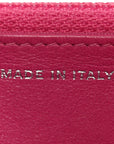 Lambskin Quilted Wallet On Chain WOC Dark Pink