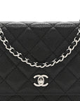 Caviar Quilted CC Turnlock Wallet On Chain WOC Black