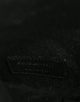Linen Calfskin Rive Gauche North South Tote Black