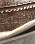 GG Supreme Monogram Textured Dollar Calfskin Web Medium Blondie Top Handle Shoulder Flap Bag Beige Ebony New Acero