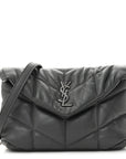 Lambskin Quilted Toy Loulou Puffer Monogram Chain Satchel Fog