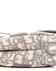 Oblique Embroidered Saddle Bag Gray