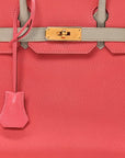 Chevre Mysore Horseshoe Birkin 30 Rose Lipstick Gris Perle