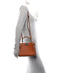 Cuoio Romano Snakeskin Selleria Mini Peekaboo Iconic Satchel Cappuccino