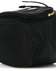 Nylon Vela Saffiano Mini Bucket Crossbody Bag Black