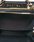 Lambskin Quilted Small Trendy CC Camera Case With Chain Navy