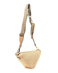 Yarn Raffia Effect Crochet Triangle Shoulder Bag Naturale