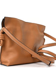 Nappa Calfskin Medium Flamenco Knot Clutch Warm Desert