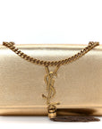 Metallic Calfskin Small Classic Monogram Kate Tassel Satchel Gold