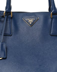 Saffiano Large Galleria Double Zip Tote Bluette