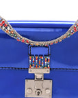 Metallic Patent Crystal D1ORaddict Flap Bag Blue