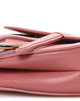 Goatskin Micro Saddle Bag With Strap Coral Powder