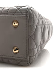 Lambskin Cannage Small Lucky Badges My Lady D1OR Grey