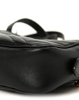Calfskin Matelasse Mini GG Marmont Chain Shoulder Bag Black