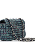 Tweed Quilted Mini Rectangular Flap Green Navy Dark Beige