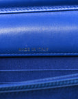 Lambskin Quilted Square Wallet On Chain WOC Blue