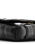 Nappa Maxi Intreccio Small Padded Cassette Crossbody Bag Black