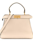 Cuoio Romano Selleria Chamois Medium Peekaboo I SEE U Satchel White