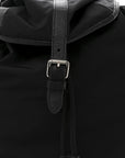 Nylon Grained Calfskin Watson Diaper Bag Black