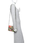 GG Supreme Monogram Blooms Mini Dionysus Chain Wallet Beige Multicolor Dry Rose