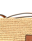 Calfskin Raffia Paulas Ibiza Pochette Bag Natural Tan