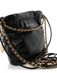 Shiny Calfskin Quilted Mini CHNL 22 Black