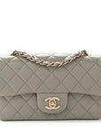 Lambskin Quilted Mini Rectangular Flap Grey