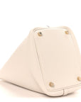 Taurillon Clemence Picotin Lock 18 PM Gris Pale
