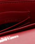 Calfskin Crocodile Embossed Monogram Sunset Chain Wallet Rouge Eros
