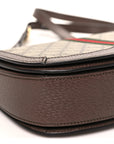 GG Supreme Monogram Web Small Ophidia Flap Messenger Bag Brown