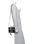 Jersey Quilted Small CC Filigree Vanity Case Blue Black Grey