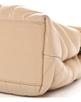 Calfskin Y Quilted Monogram Medium Loulou Chain Satchel Nude Powder