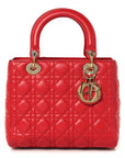 Lambskin Cannage Medium Lady D1OR Red