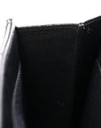 Grain De Poudre Matelasse Chevron Monogram Envelope Clutch Black