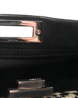 Vitello Dolce Shiny Nappa Plexglass Granite Medium Peekaboo Iconic Satchel Black