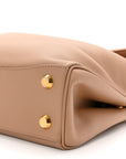 Natural Smooth Calfskin Mini Rodeo Top Handle Handbag Latte