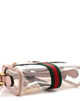 Vinyl Web Mini Ophidia Transparent Shoulder Bag Perfect Pink